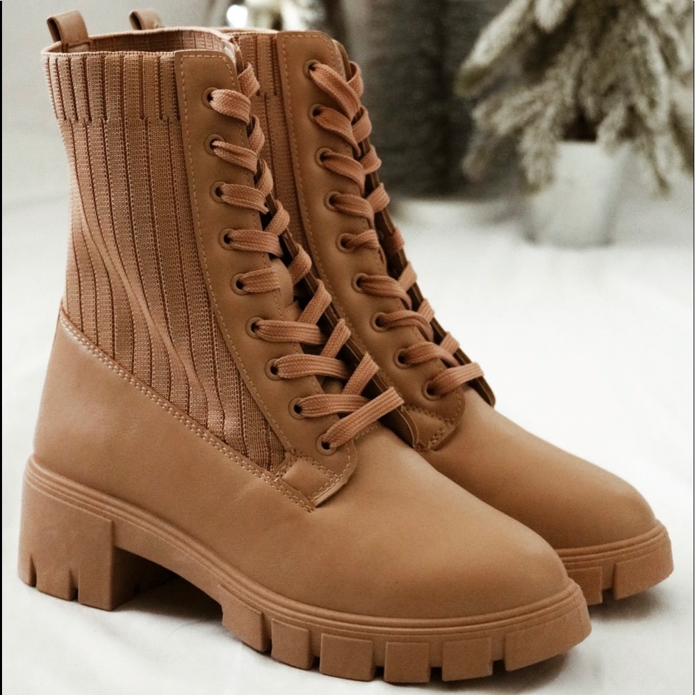 Nude Combat Boots
